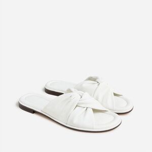 J. Crew White Knotted Slide Sandals